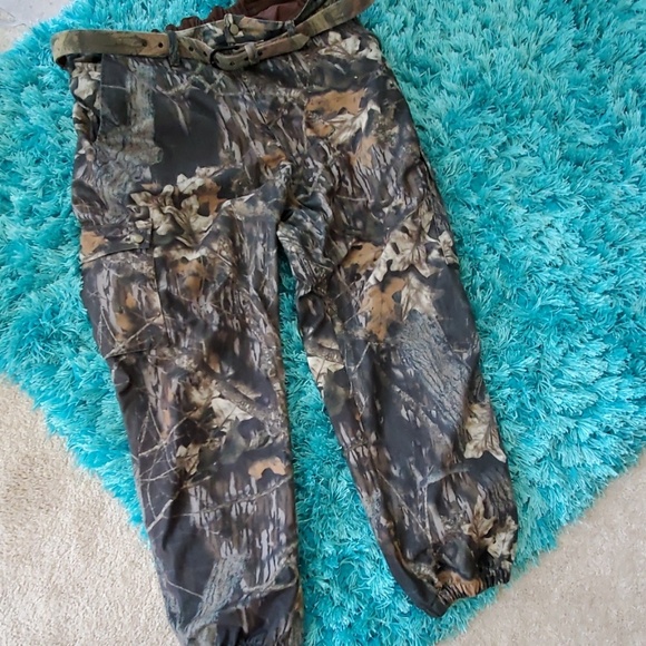 mens 2xl mossy oak game hide hunting pant w/ belt - Picture 1 of 5